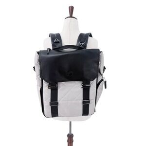 Paperclip Willow Diaper Bag Backpack Cream Black Quilted with Changing Station